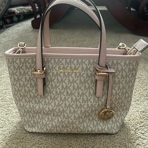 Michael Kors Signature Pink and white Tote
